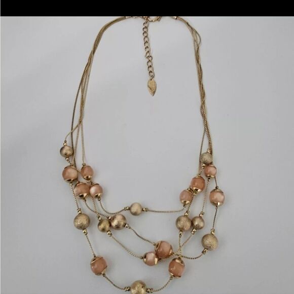 4 Strand Coldwater Creek Gold Tone Pink Beaded Necklace 22" NWOT EXCELLENT COND - Picture 3 of 7